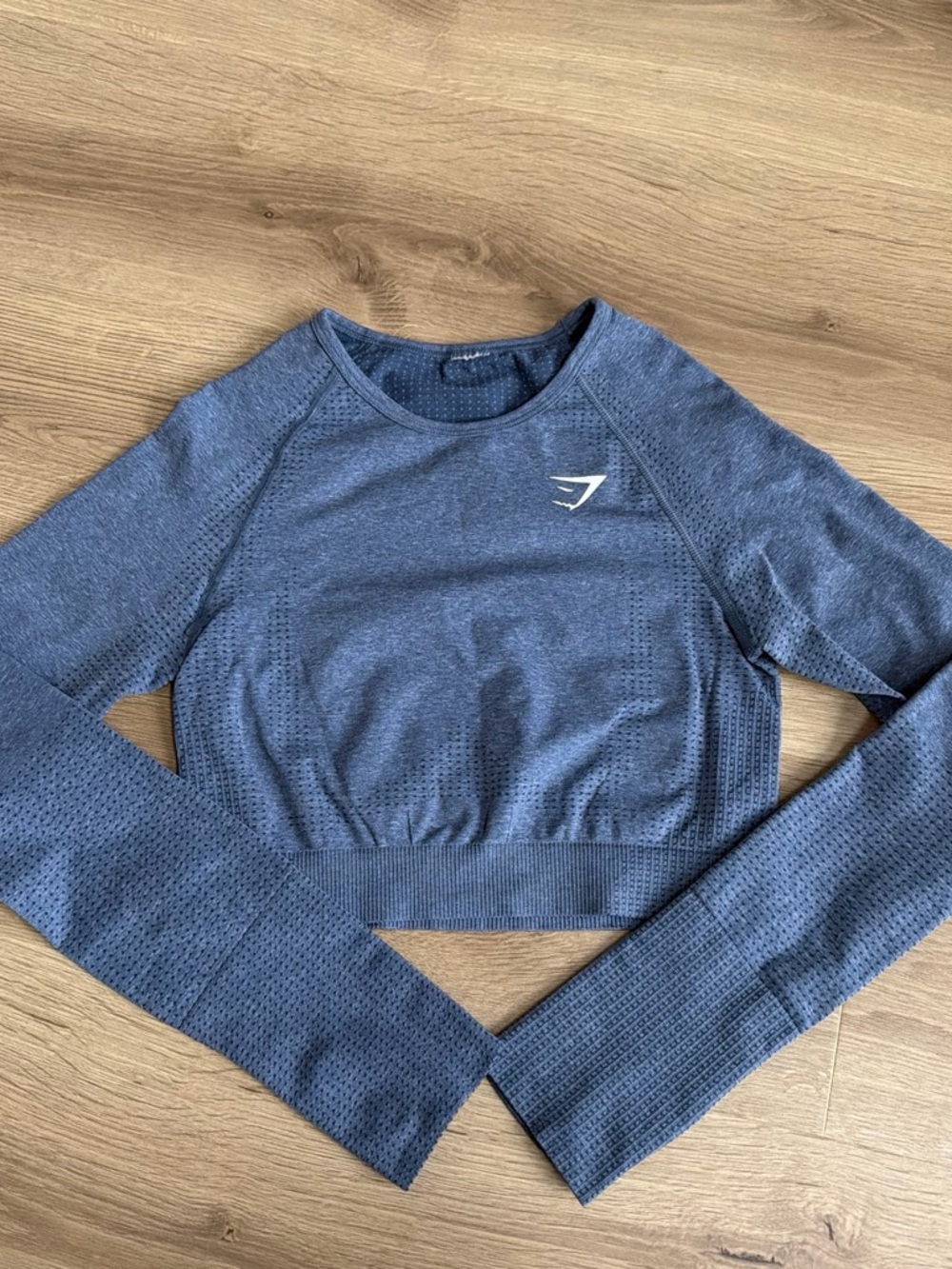 Gymshark Seamless Long Sleeve Crop Top - Navy Blue